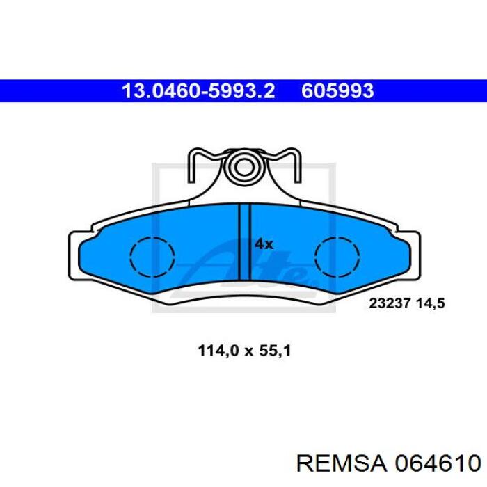 0646.10 Remsa pastillas de freno traseras