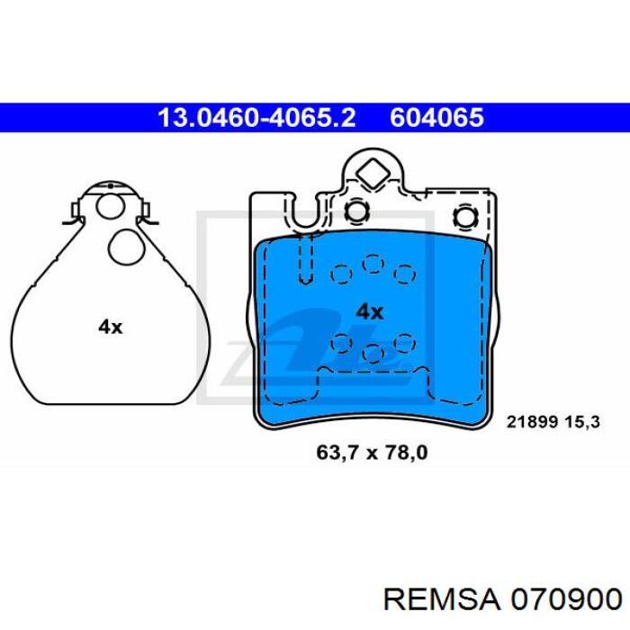 0709.00 Remsa pastillas de freno traseras