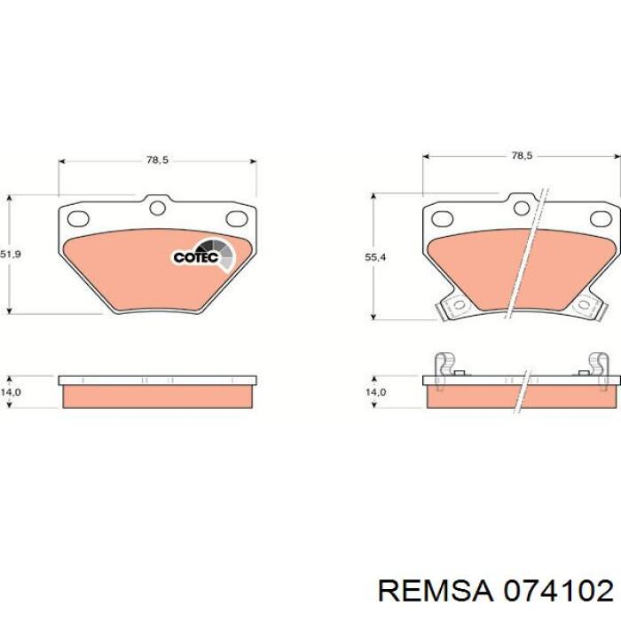 0741.02 Remsa pastillas de freno traseras