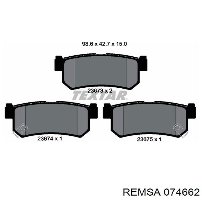 0746.62 Remsa pastillas de freno traseras
