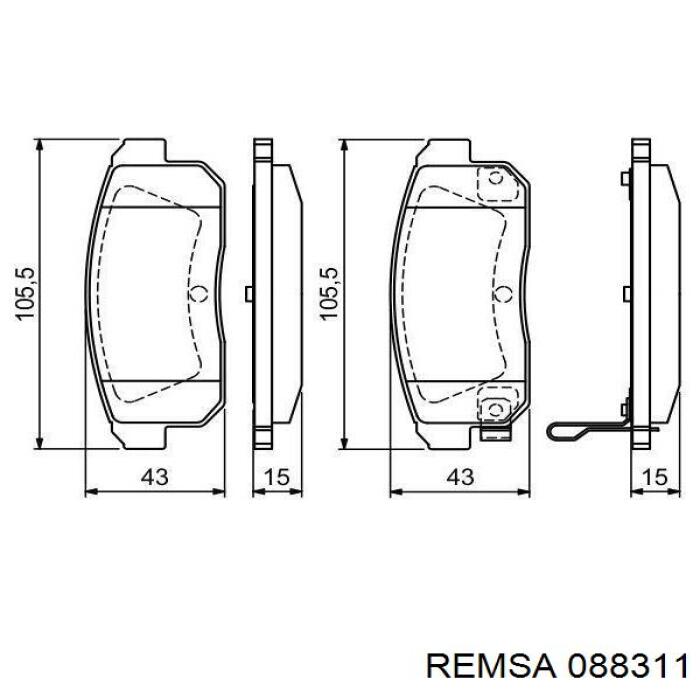 0883.11 Remsa pastillas de freno traseras