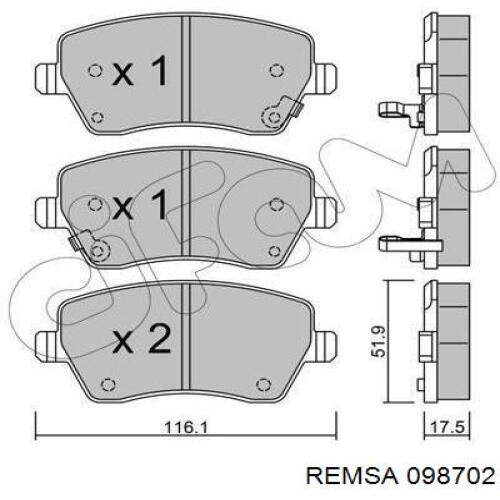 098702 Remsa pastillas de freno delanteras