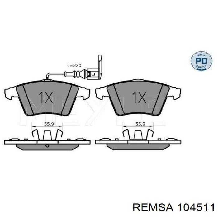 1045.11 Remsa pastillas de freno delanteras