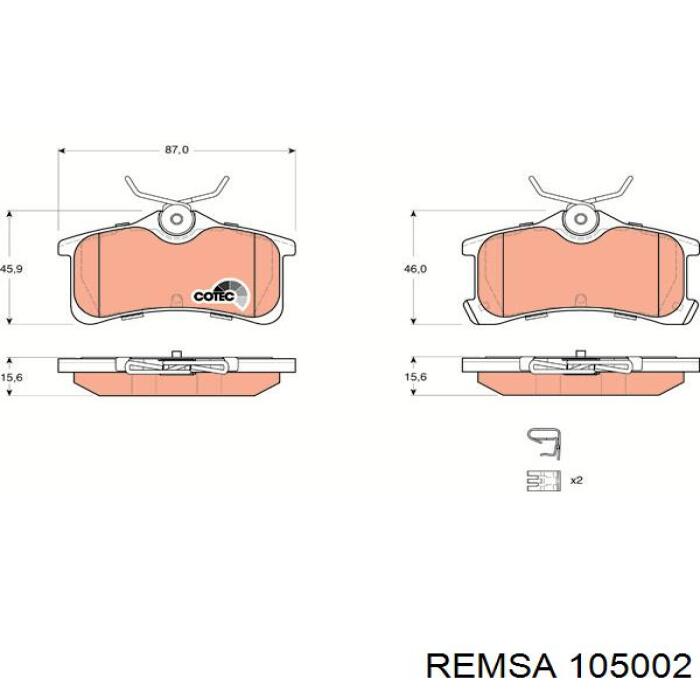 1050.02 Remsa pastillas de freno traseras