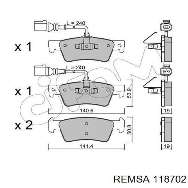 1187.02 Remsa pastillas de freno traseras