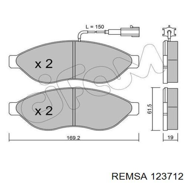 1237.12 Remsa pastillas de freno delanteras