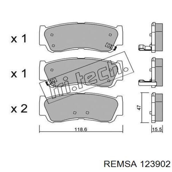 1239.02 Remsa pastillas de freno traseras