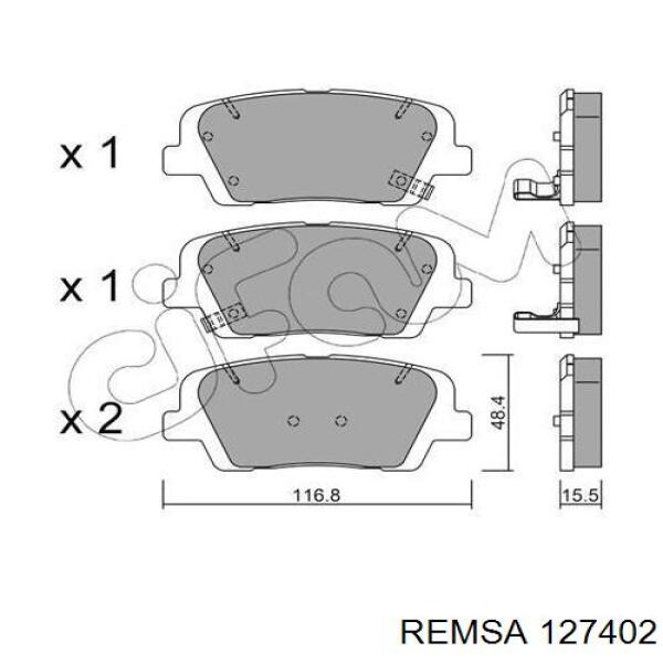 1274.02 Remsa pastillas de freno traseras