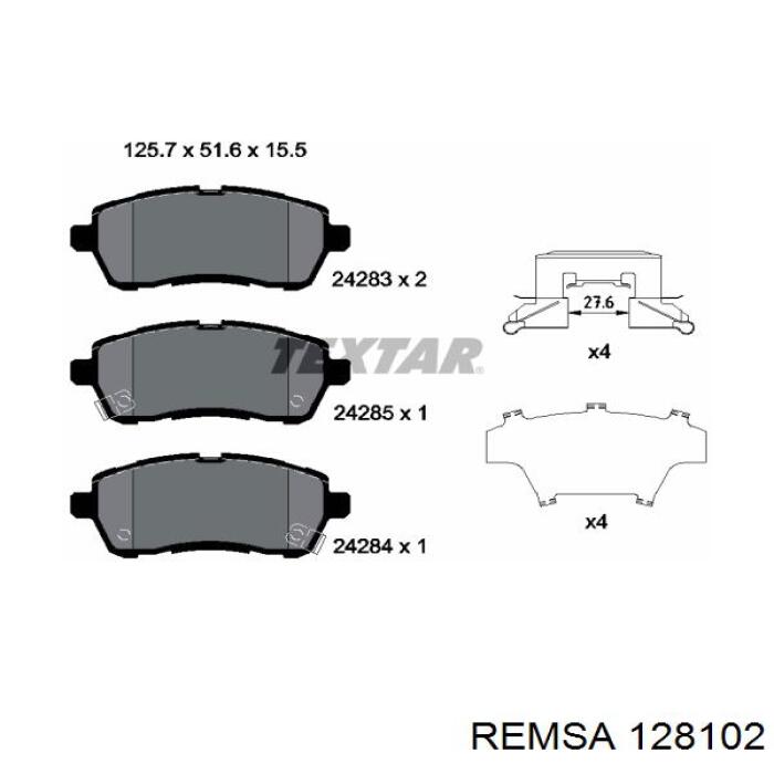 1281.02 Remsa pastillas de freno delanteras
