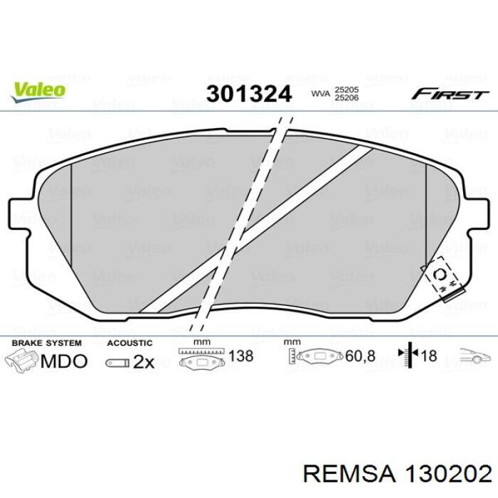 1302.02 Remsa pastillas de freno delanteras