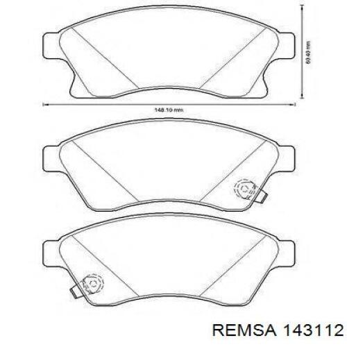 1431.12 Remsa pastillas de freno delanteras