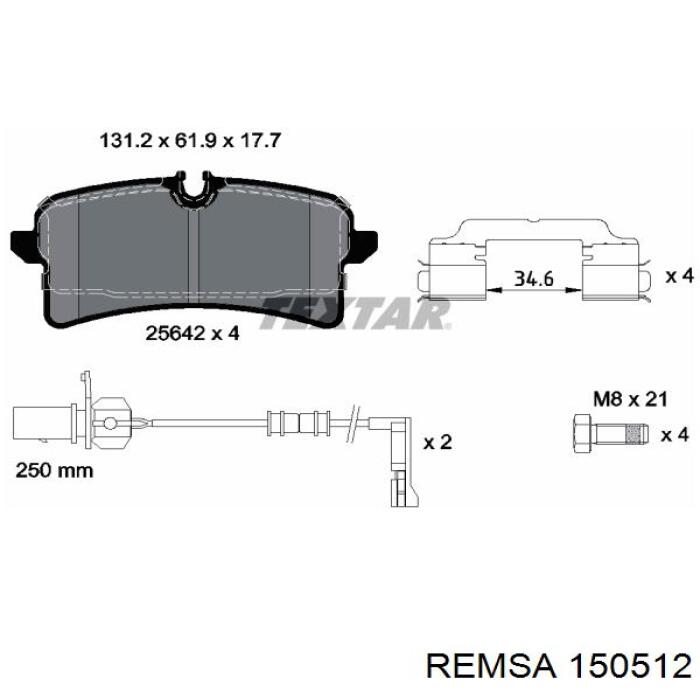 1505.12 Remsa pastillas de freno traseras