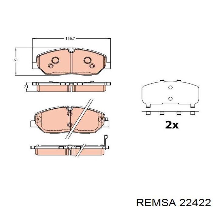 22422 Remsa pastillas de freno delanteras