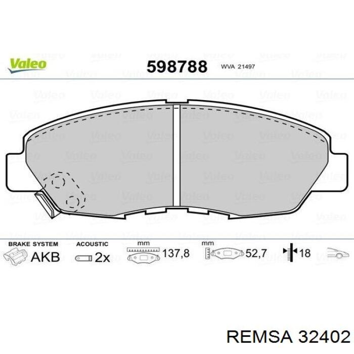 32402 Remsa pastillas de freno delanteras