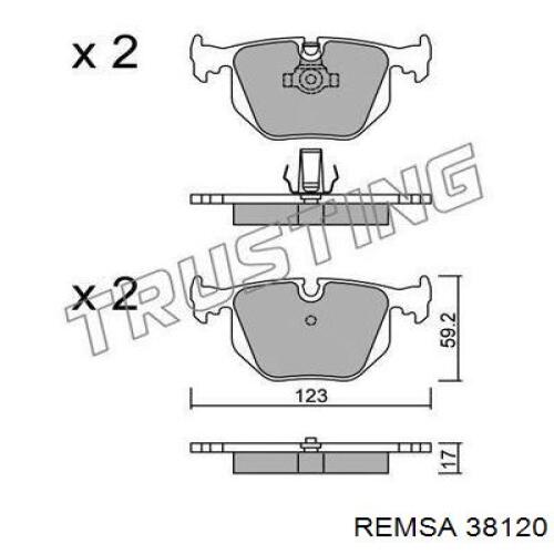 38120 Remsa pastillas de freno traseras