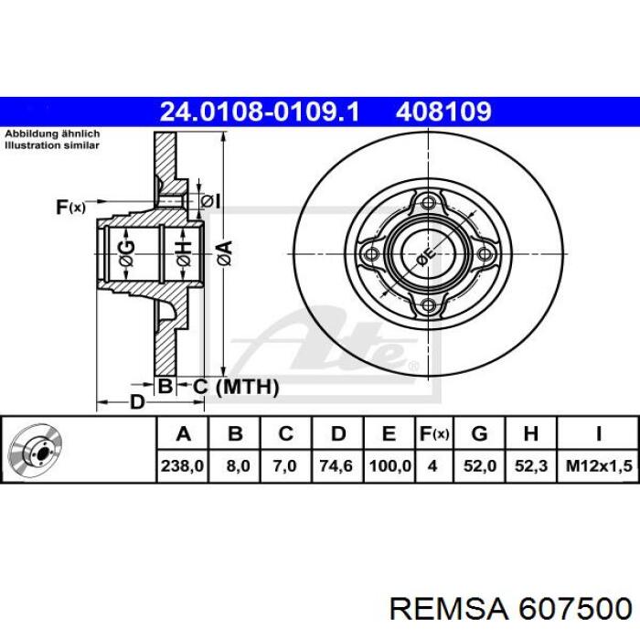 986479759 Bosch disco de freno trasero