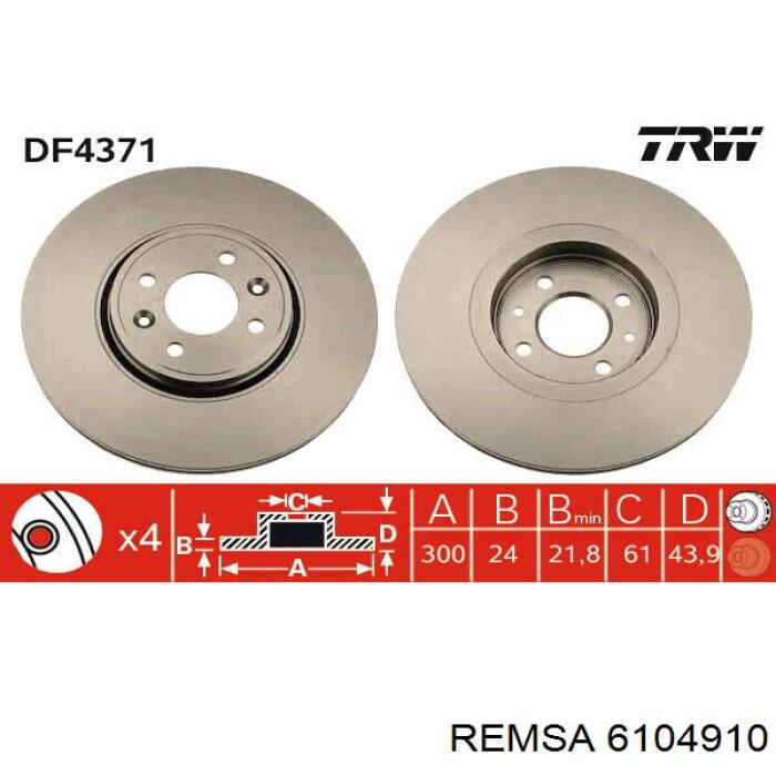 61049.10 Remsa freno de disco delantero