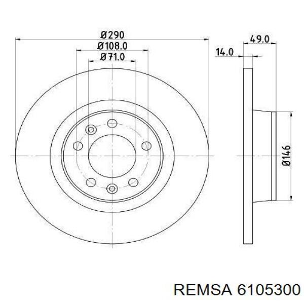 61053.00 Remsa disco de freno trasero