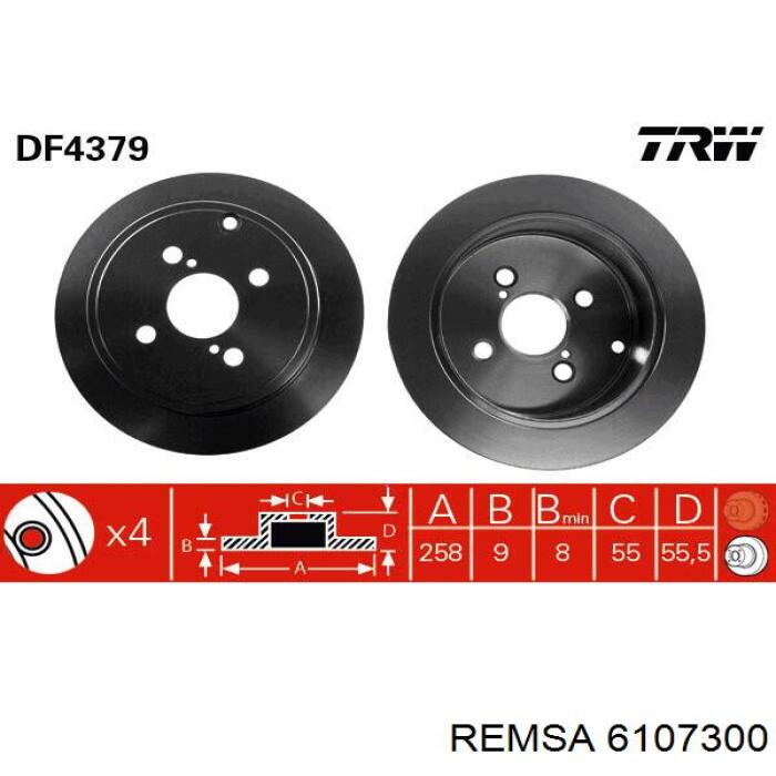 61073.00 Remsa disco de freno trasero