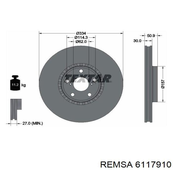 61179.10 Remsa freno de disco delantero