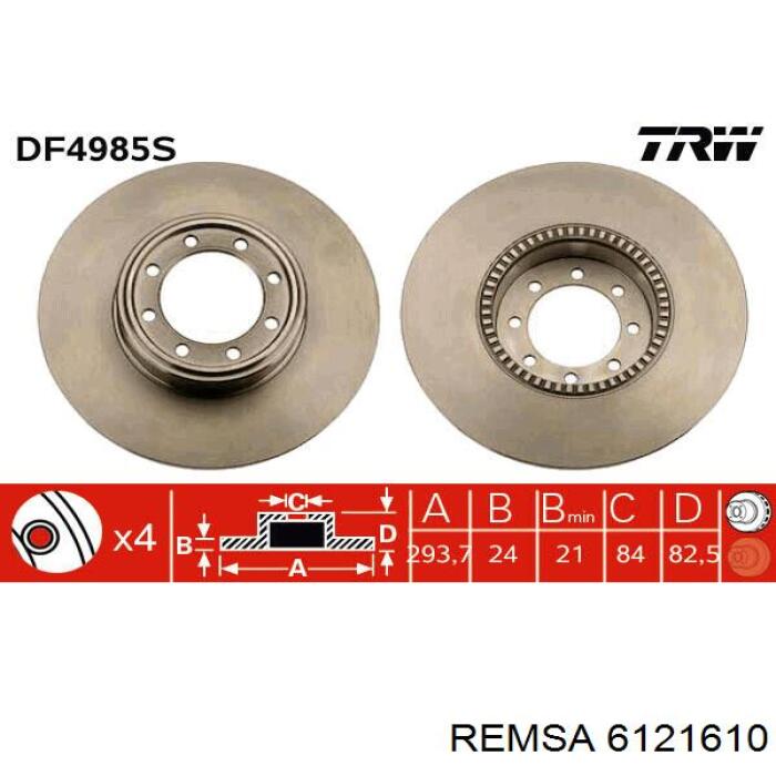 61216.10 Remsa disco de freno trasero