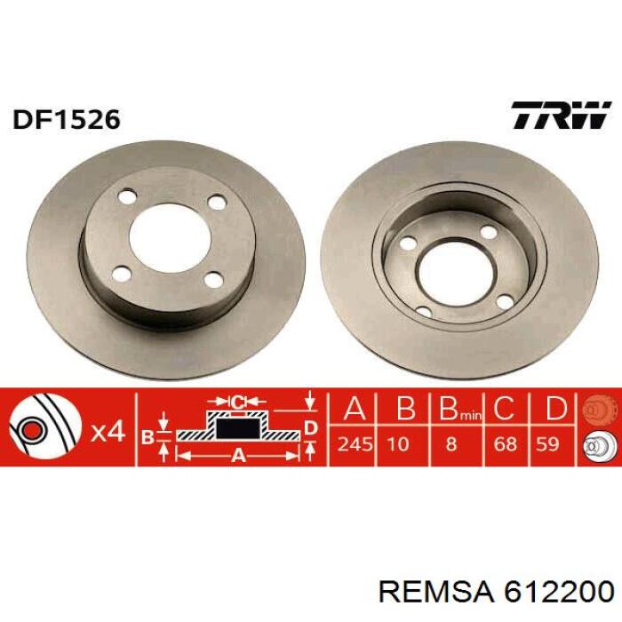 6122.00 Remsa disco de freno trasero