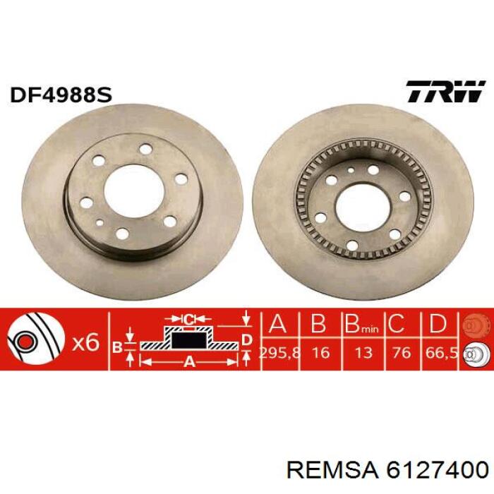 61274.00 Remsa disco de freno trasero