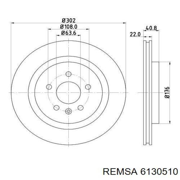 61305.10 Remsa disco de freno trasero