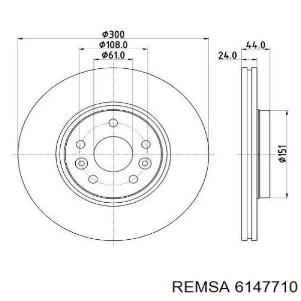 6147710 Remsa freno de disco delantero