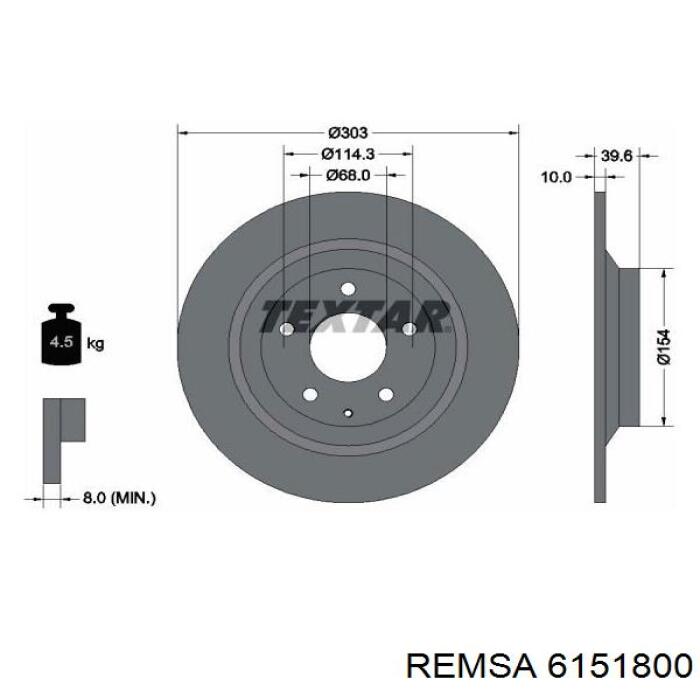 61518.00 Remsa disco de freno trasero