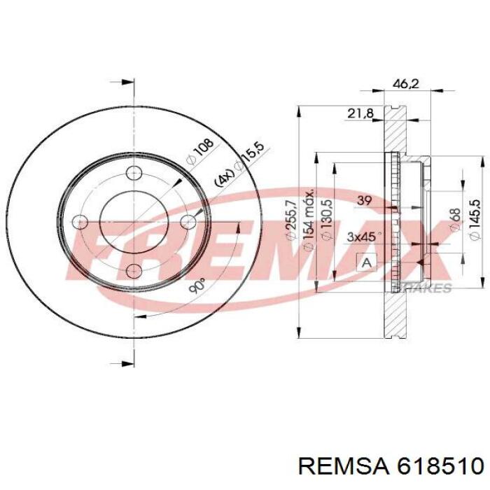 6185.10 Remsa freno de disco delantero