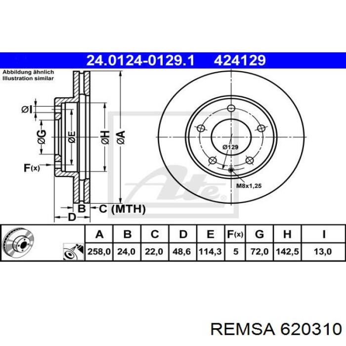 6203.10 Remsa freno de disco delantero