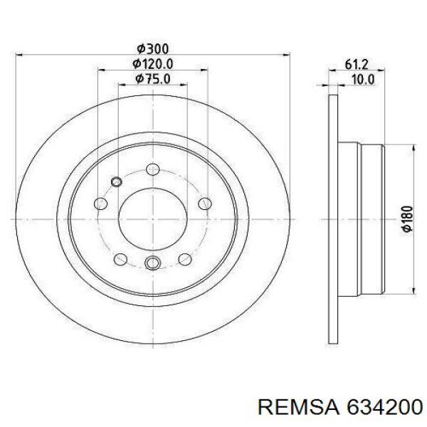 6342.00 Remsa disco de freno trasero