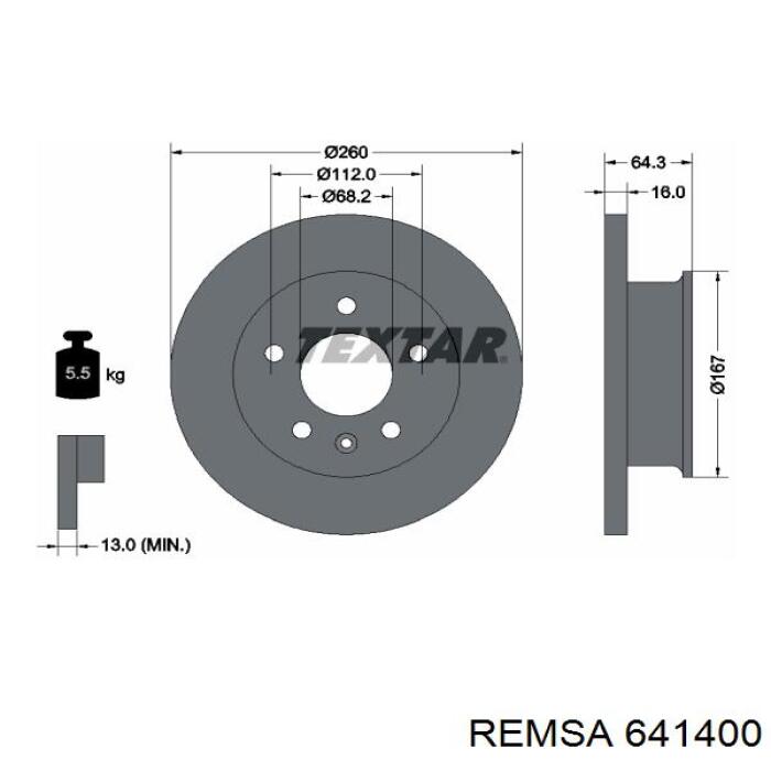 6414.00 Remsa freno de disco delantero