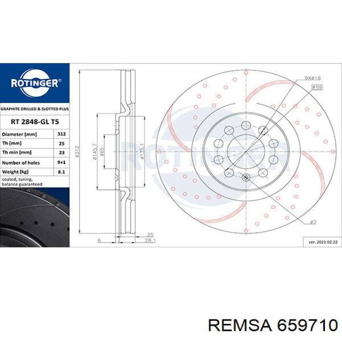 6597.10 Remsa freno de disco delantero