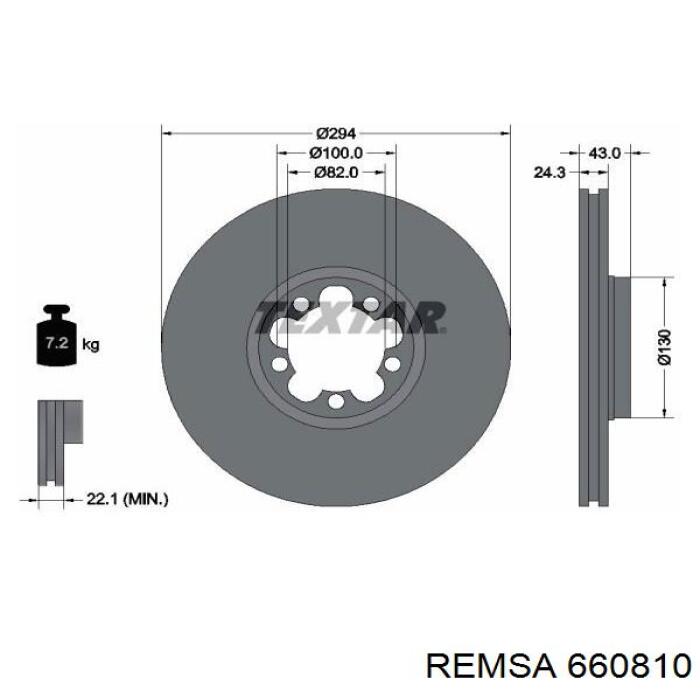 6608.10 Remsa freno de disco delantero