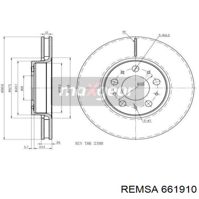 6619.10 Remsa freno de disco delantero