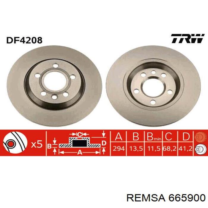 6659.00 Remsa disco de freno trasero