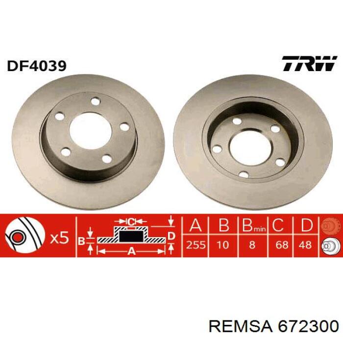 6723.00 Remsa disco de freno trasero