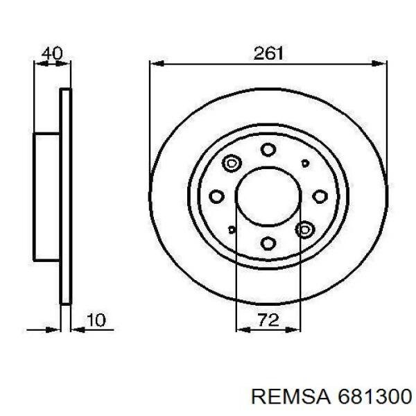 6813.00 Remsa disco de freno trasero