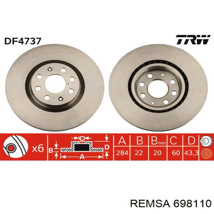 6981.10 Remsa freno de disco delantero