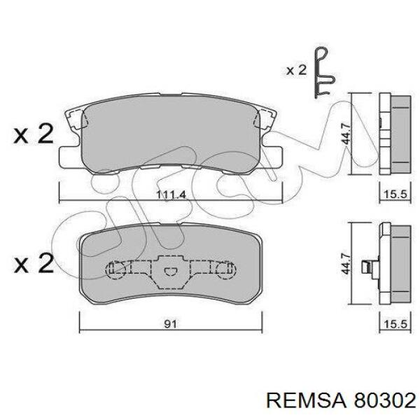 80302 Remsa pastillas de freno traseras