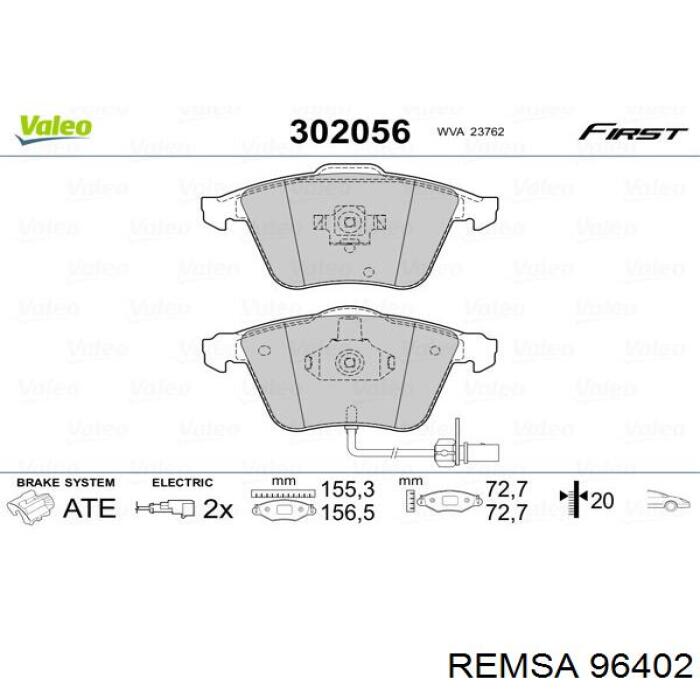 96402 Remsa pastillas de freno delanteras