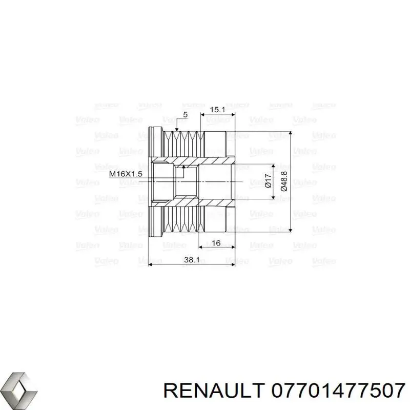 07701477507 Renault (RVI) poleas juego de piezas