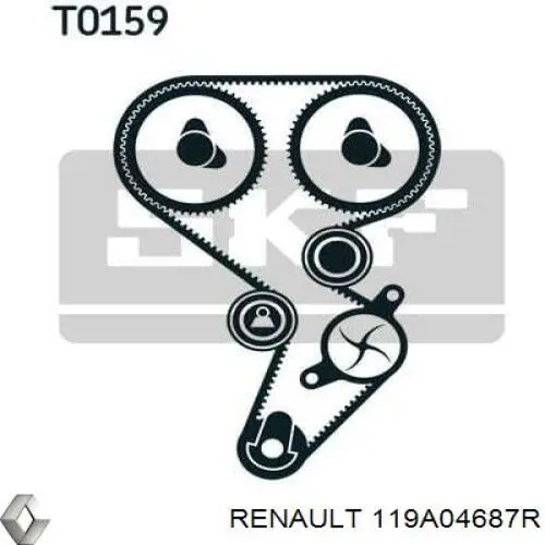 119A04687R Renault (RVI) kit correa de distribución