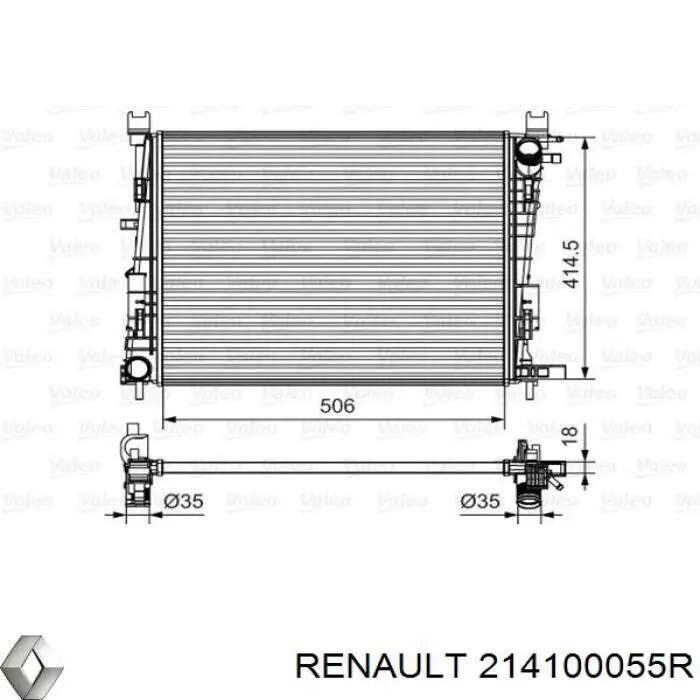 214100055R Renault (RVI) radiador refrigeración del motor