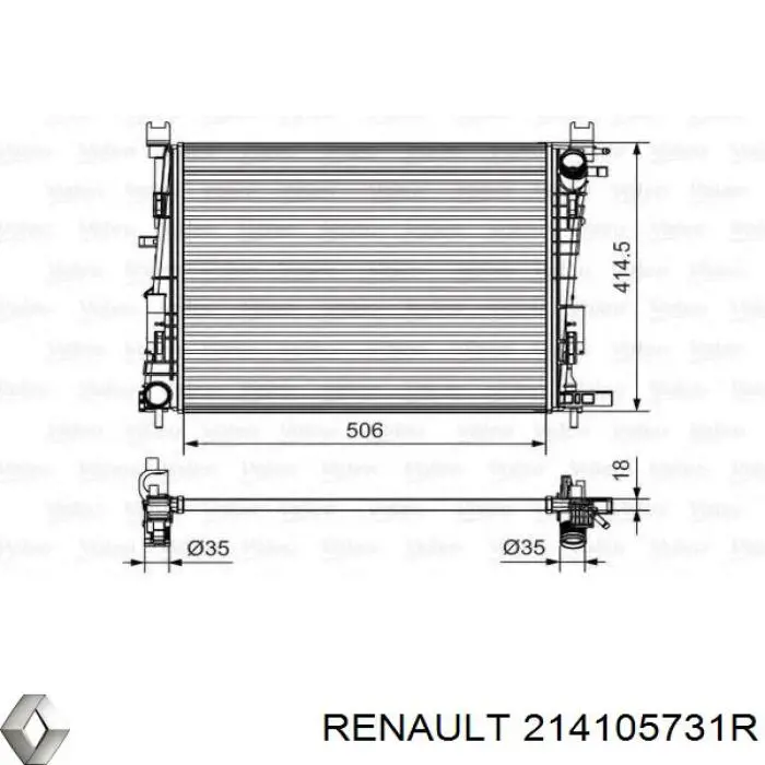 214105731R Renault (RVI) radiador refrigeración del motor