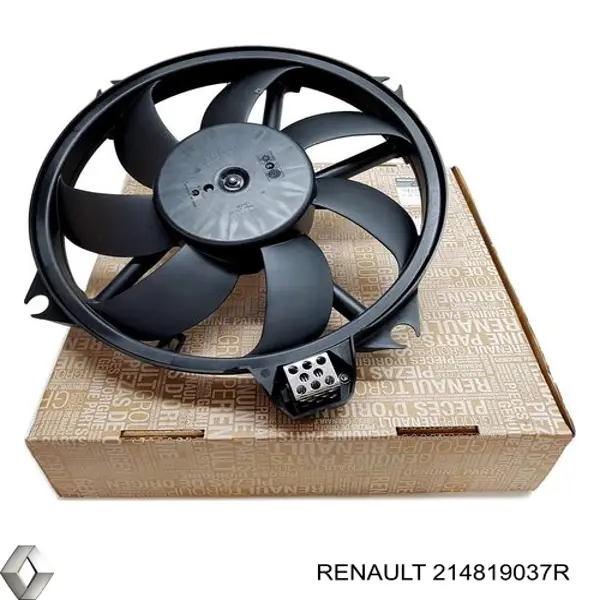 214819037R Renault (RVI) ventilador (rodete +motor refrigeración del motor con electromotor completo)