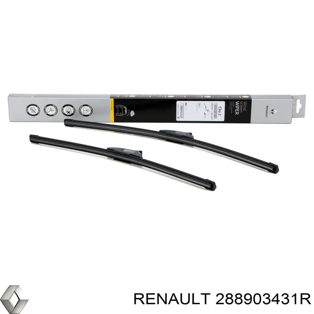 288903431R Renault (RVI) juego de limpiaparabrisas de luna delantera, 2 piezas