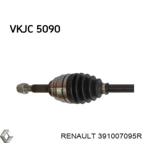 391000153R Renault (RVI) árbol de transmisión delantero derecho